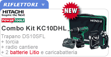 Combo Kit KC10DHL Hitachi Combo Kit KC10DHL Hitachi con trapano DS10SFL