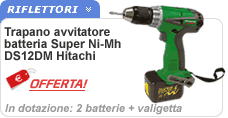 Trapano Avvitatore batteria al Litio Hitachi DS12DM Trapano avvitatore Hitachi DS12DM reversibile