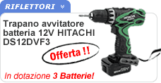 Trapano Hitachi Trapano avvitatore 3 batterie Hitachi DS12DVF3