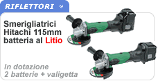 Smerigliatrici Hitachi da 14,4V a 18V e 115mm Smerigliatrici Hitachi leggere maneggevoli batterie al litio