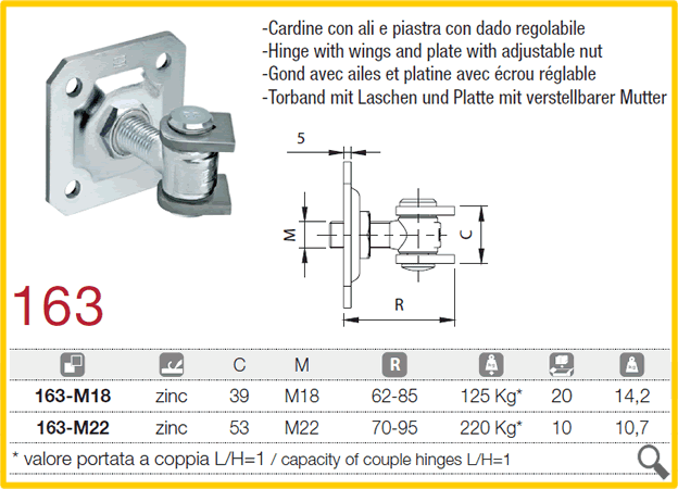 Cardine per portone scorrevole