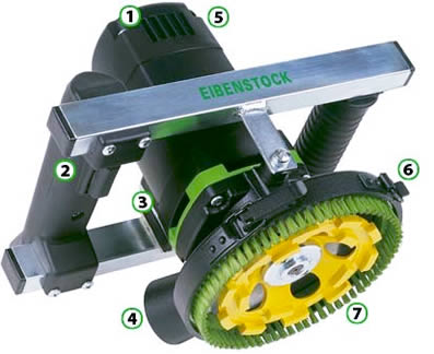 Dettagli levigatrice per calcestruzzo EBS 125.4 Eibenstock Dettagli levigatrice per calcestruzzo EBS 125.4 Eibenstock