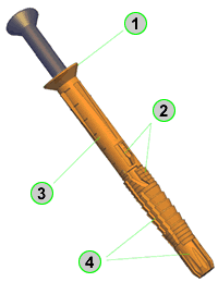 Tassello acciaio T88/V Tassello T88/V vite TSP