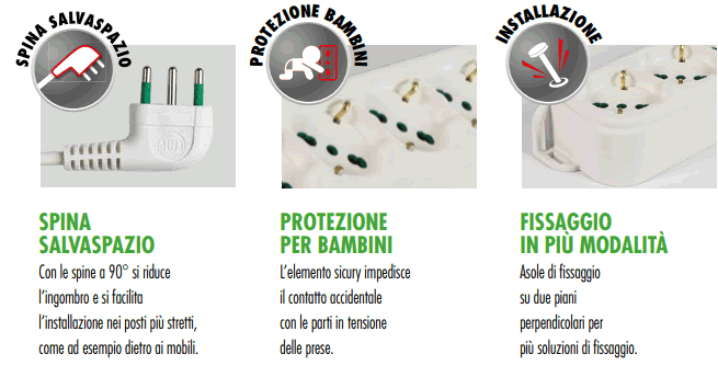 Multipresa elettrica con interruttore