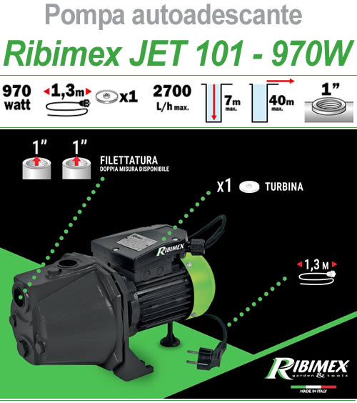 Pompa autoadescante superficie JET 101 Ribimex