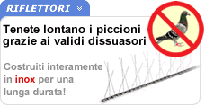 Dissuasori per allontanamento piccioni Dissuasori inox