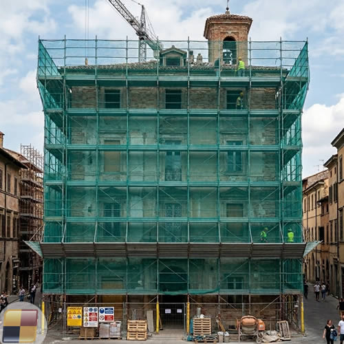 Rete protezione per ponteggi
