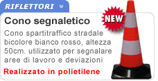 Cono stradale bianco rosso